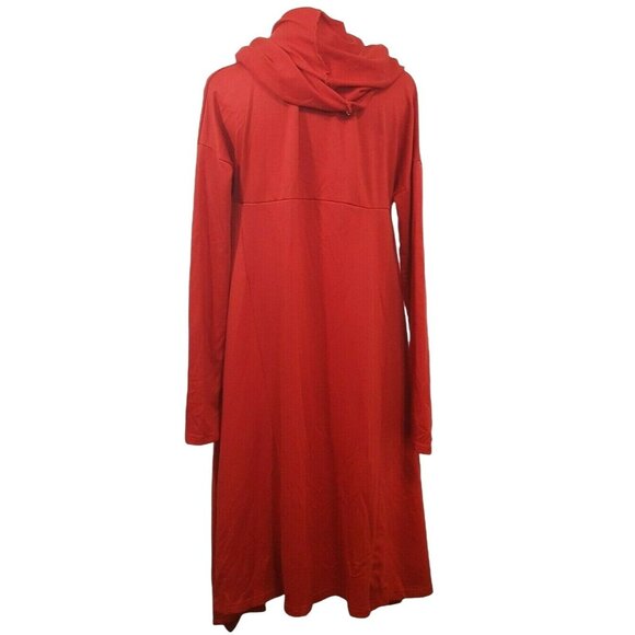 Womens Poncho Hooded Pullover S Drawstring Cord Long Sleeve Loose Casual - Picture 4 of 8